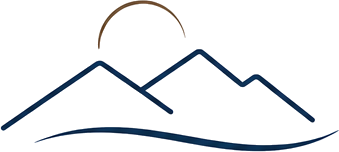 Chiemgau-Mathe Logo: Berge über einer Welle